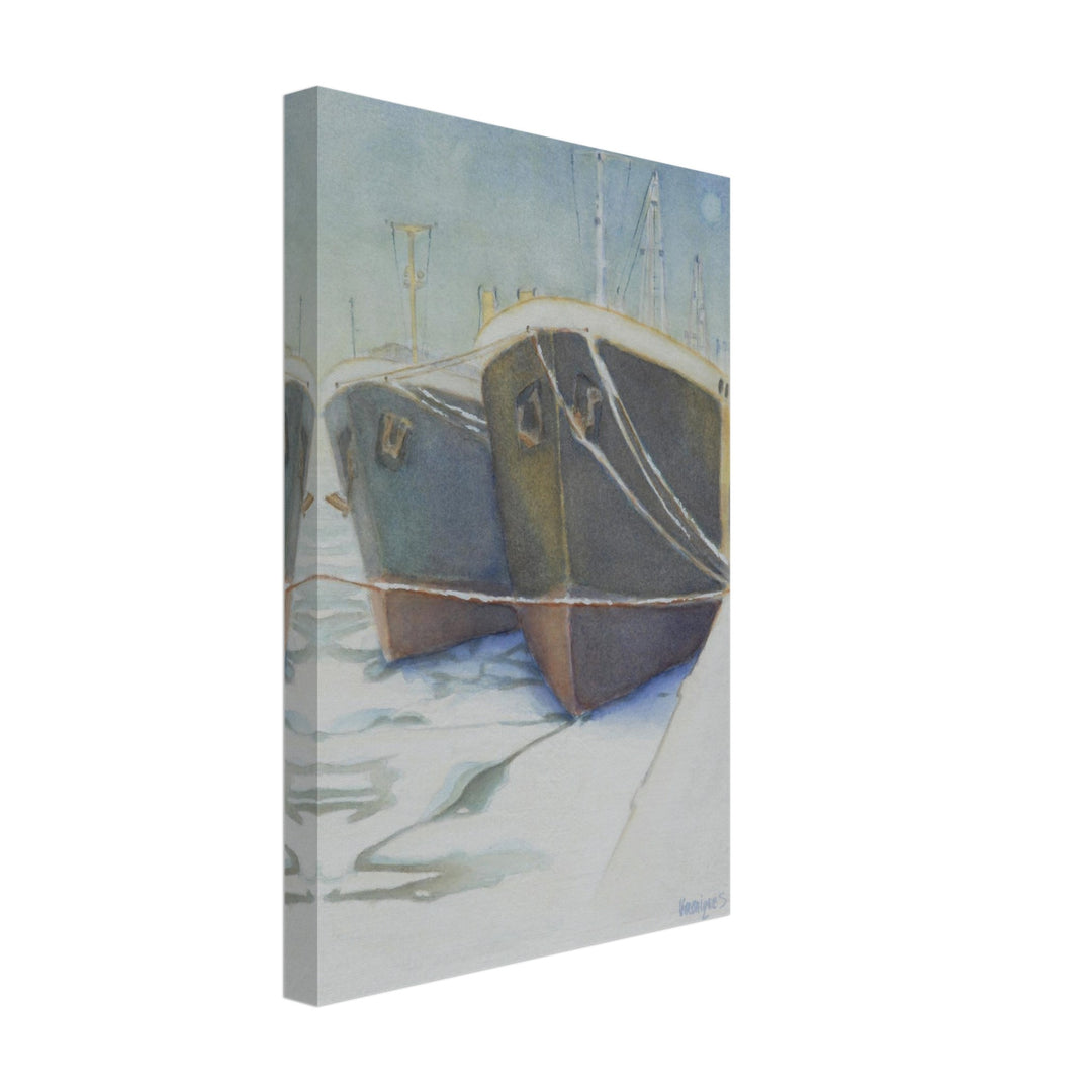 Explore tranquil harbor reflections captured in delicate watercolors, perfect for enhancing your living space with serene beauty.