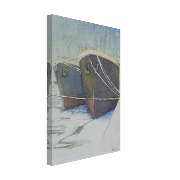 Explore tranquil harbor reflections captured in delicate watercolors, perfect for enhancing your living space with serene beauty.