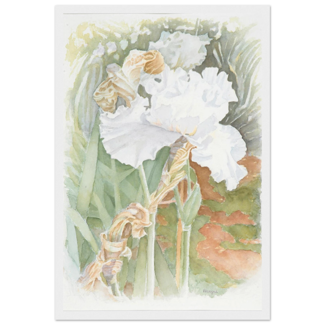 Serenity in Bloom: A Watercolor Celebration of Nature's Elegance by Veronique Semple - Watercolor wall art print