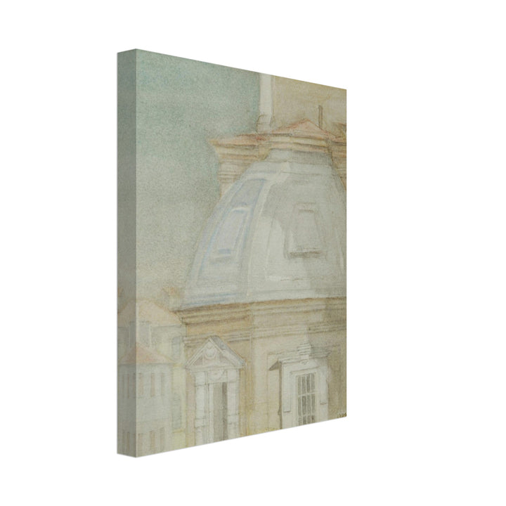 Ethereal Harmony: A Watercolor View of Timeless Architecture by Veronique Semple - Watercolor landscape print for home decor