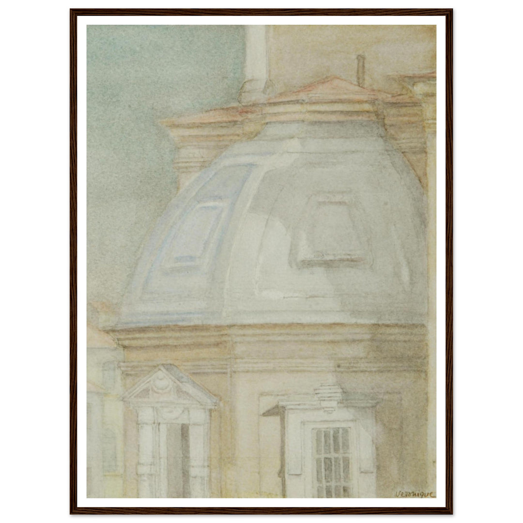 Ethereal Harmony: A Watercolor View of Timeless Architecture by Veronique Semple - Watercolor wall art print