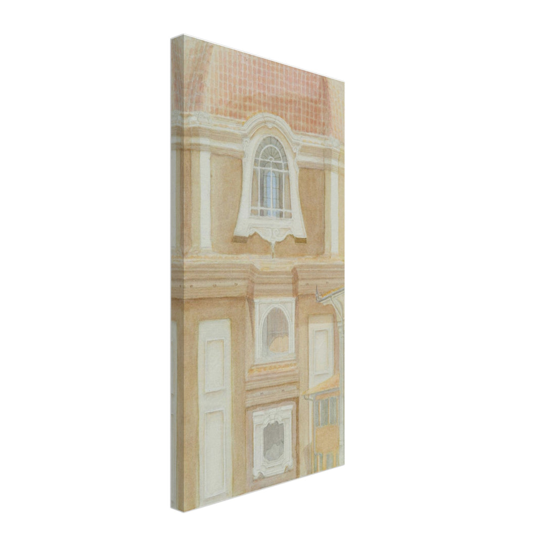 Elegant Architectural Harmony in Watercolor by Veronique Semple - Watercolor portraiture print for home decor