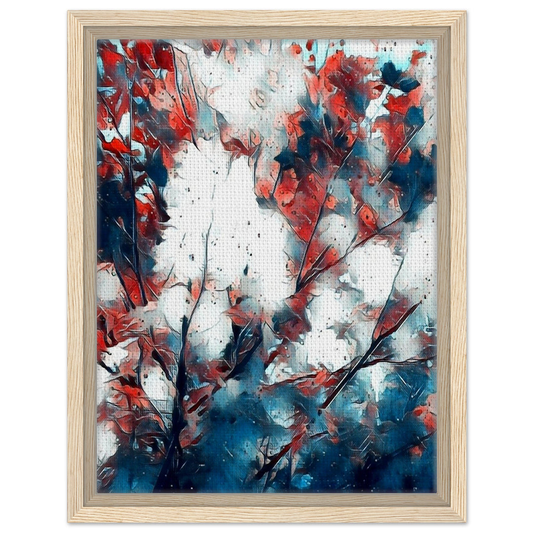 Vibrant Autumn Splendor: Red Trees in Fall by Studio Shefford - Photo Art Composition wall art print