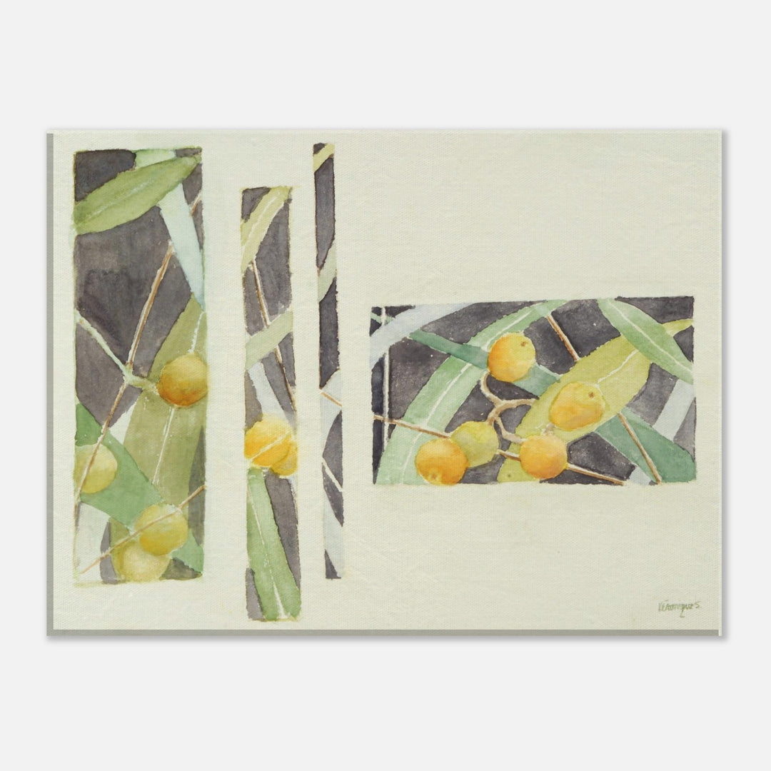 Radiant Harmony in Watercolor: Nature's Abstract Composition by Veronique Semple - Watercolor botanical print for home decor