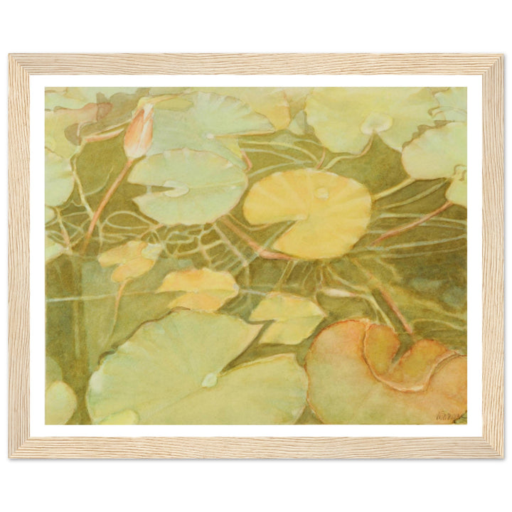 Ethereal Reflection: Serene Water Lilies in Soft Hues by Veronique Semple - Watercolor botanical nature print for home decor