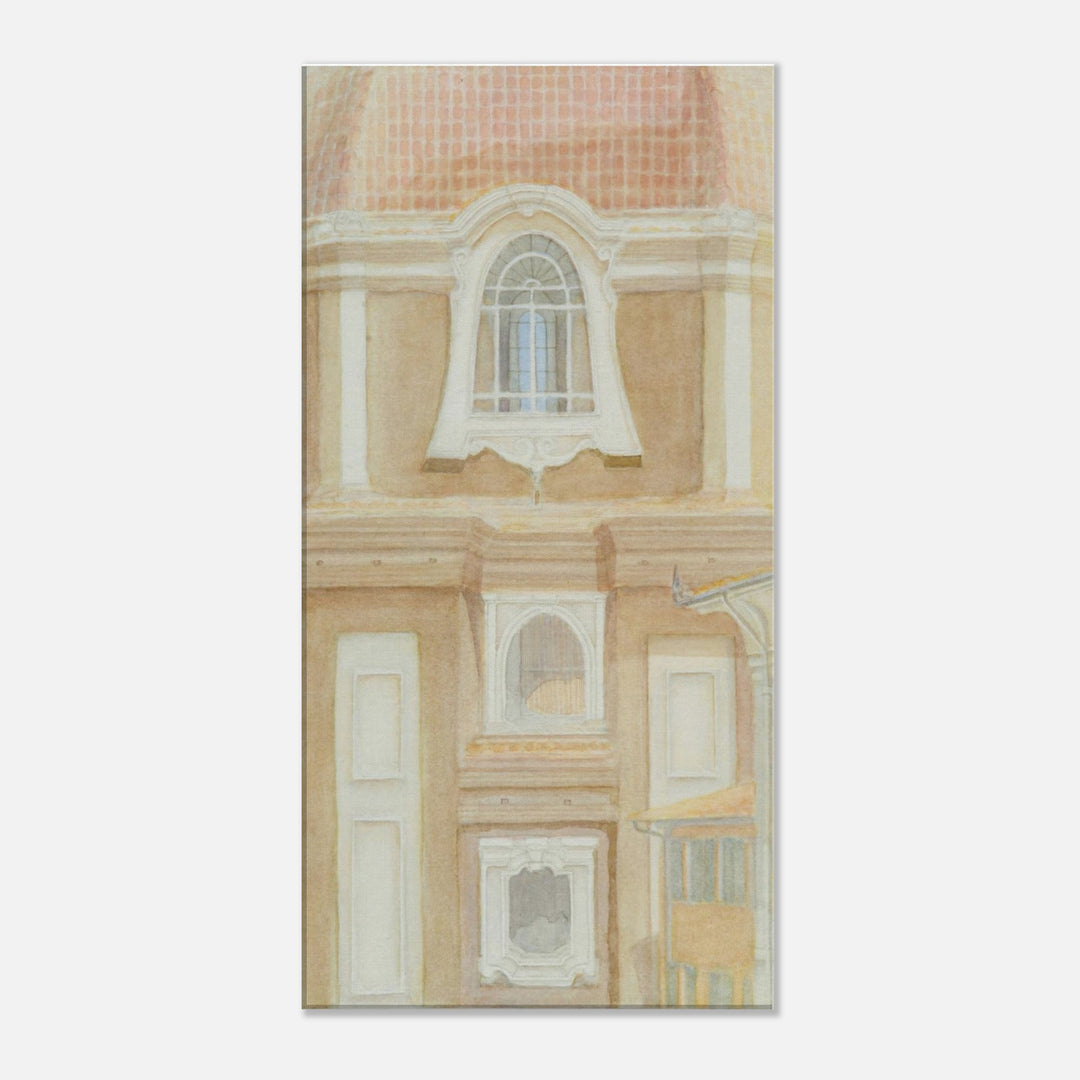 Elegant Architectural Harmony in Watercolor by Veronique Semple - Watercolor portraiture print for home decor
