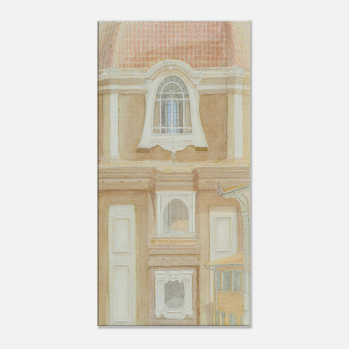 Elegant Architectural Harmony in Watercolor by Veronique Semple - Watercolor portraiture print for home decor