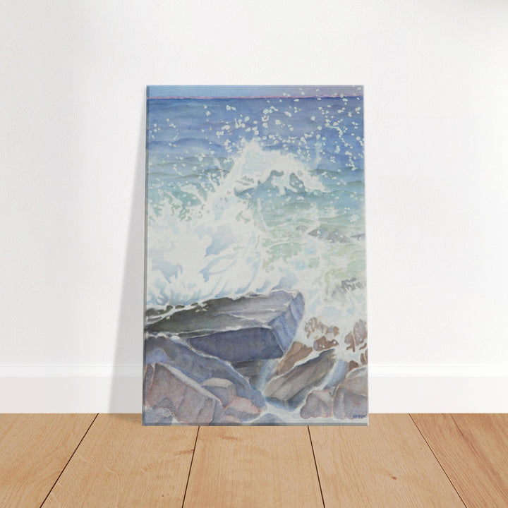 Cascading Waves: An Oceanic Embrace in Watercolor by Veronique Semple - Watercolor abstract print for home decor