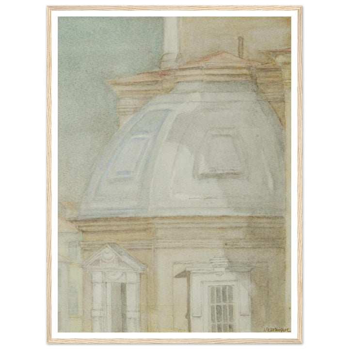 Ethereal Harmony: A Watercolor View of Timeless Architecture by Veronique Semple - Watercolor wall art print