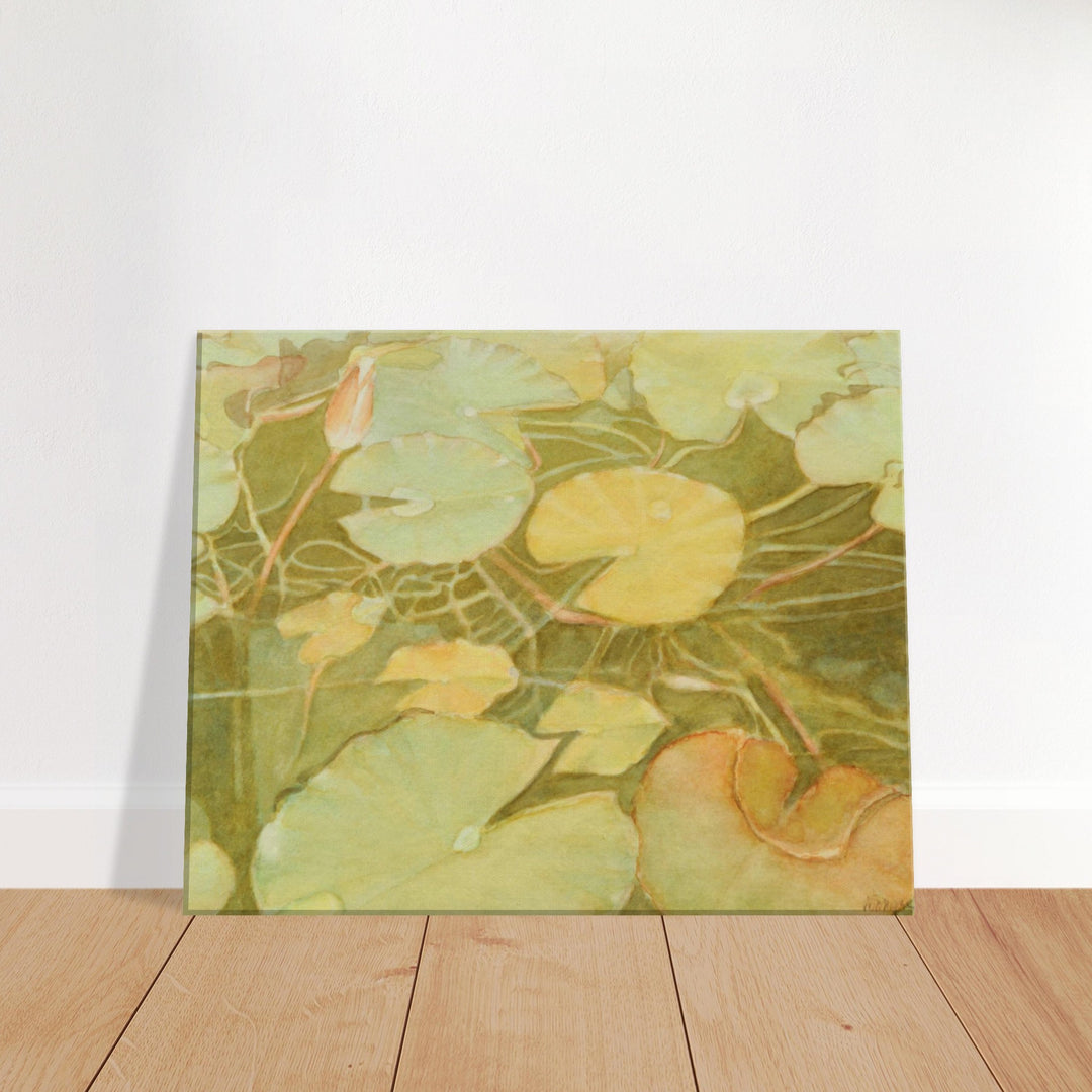 Ethereal Reflection: Serene Water Lilies in Soft Hues by Veronique Semple  - Watercolor botanical print for home decor