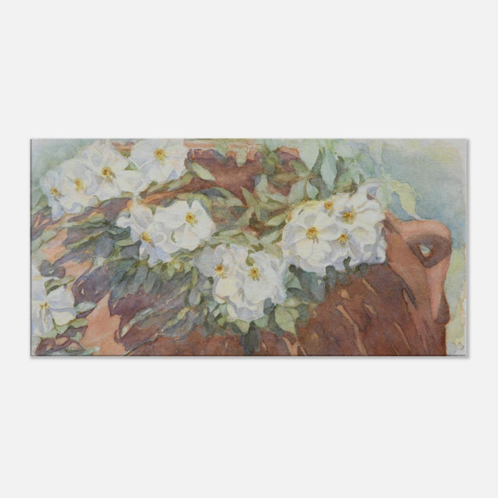 Terracotta Serenity: A Harmonious Display of Handmade Pots by Veronique Semple - Watercolor botanical print for home decor