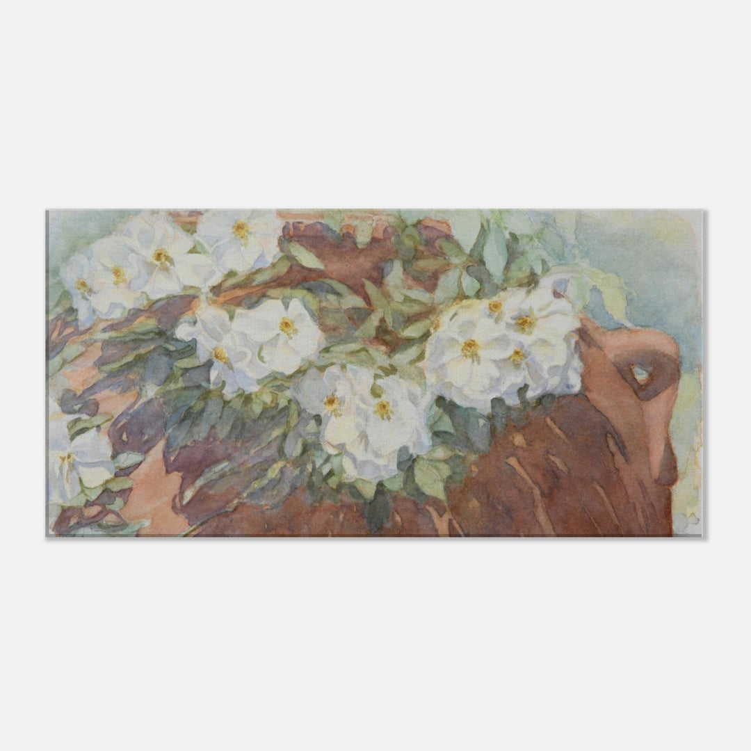 Terracotta Serenity: A Harmonious Display of Handmade Pots by Veronique Semple - Watercolor botanical print for home decor