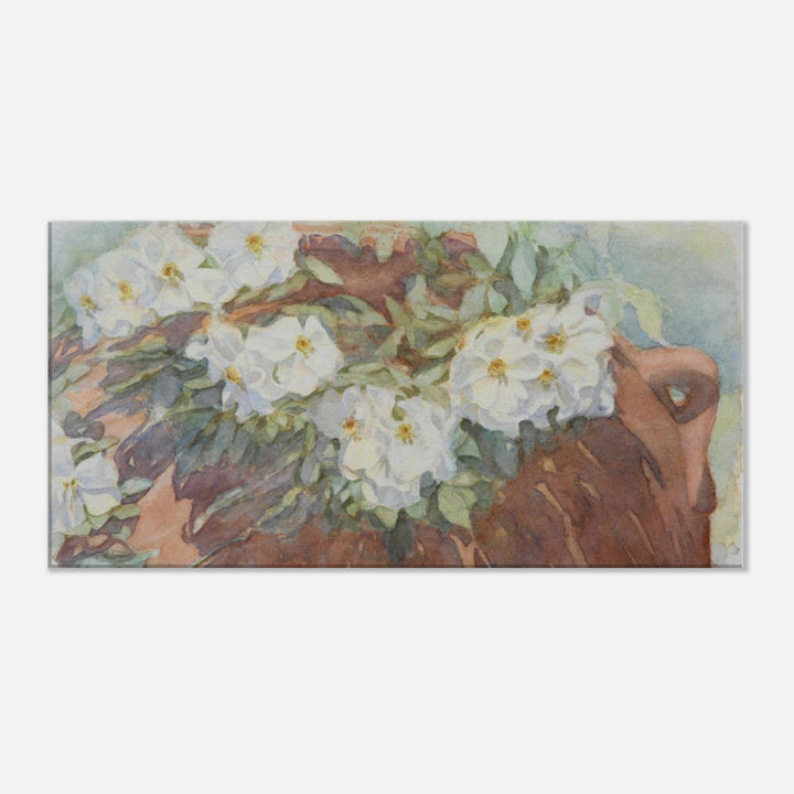 Terracotta Serenity: A Harmonious Display of Handmade Pots by Veronique Semple - Watercolor botanical print for home decor