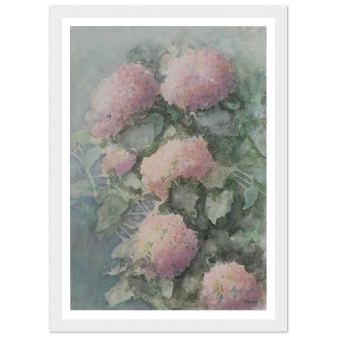 Delicate Blossoms in Soft Watercolor Harmony by Veronique Semple - Watercolor botanical nature print for home decor