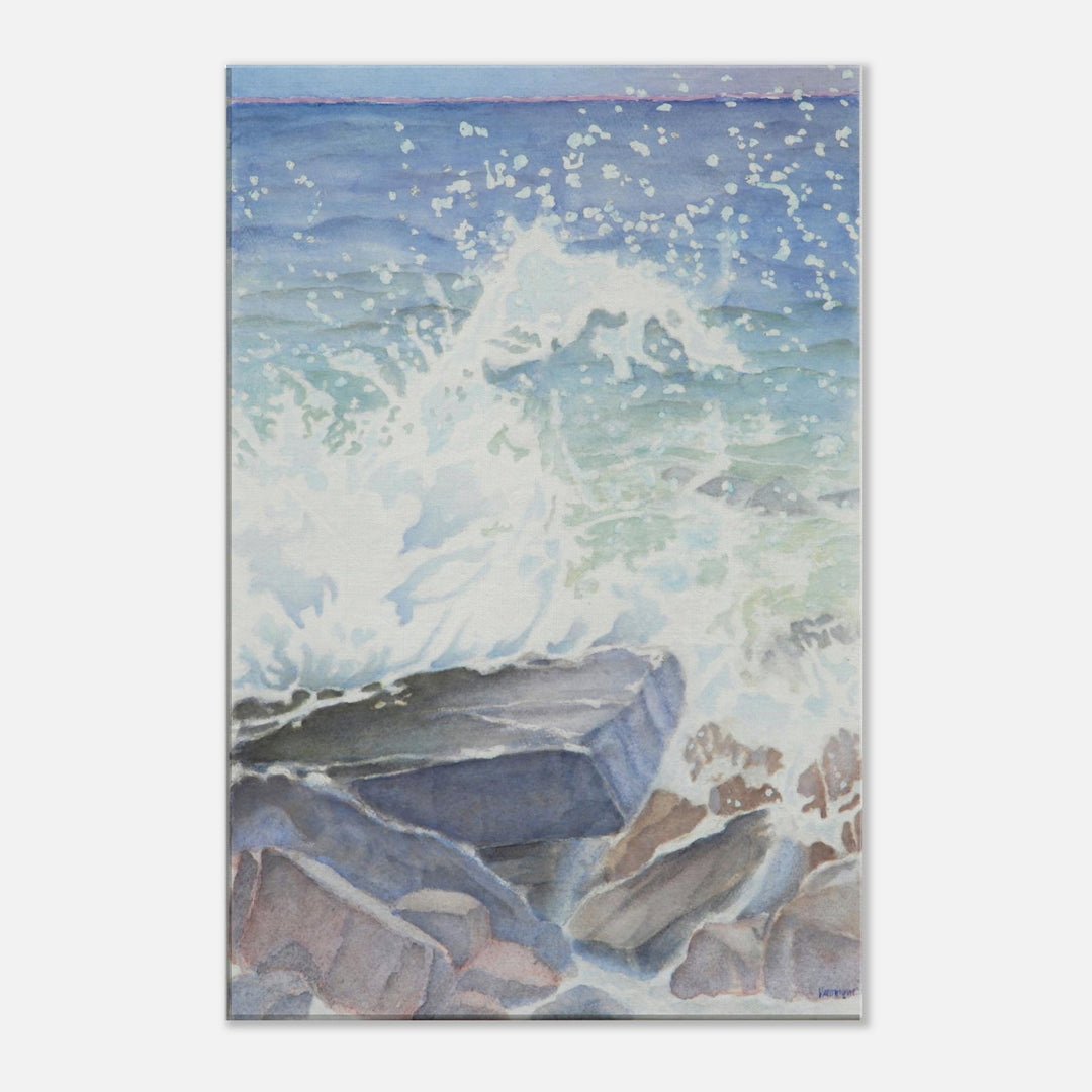 Cascading Waves: An Oceanic Embrace in Watercolor by Veronique Semple - Watercolor abstract print for home decor