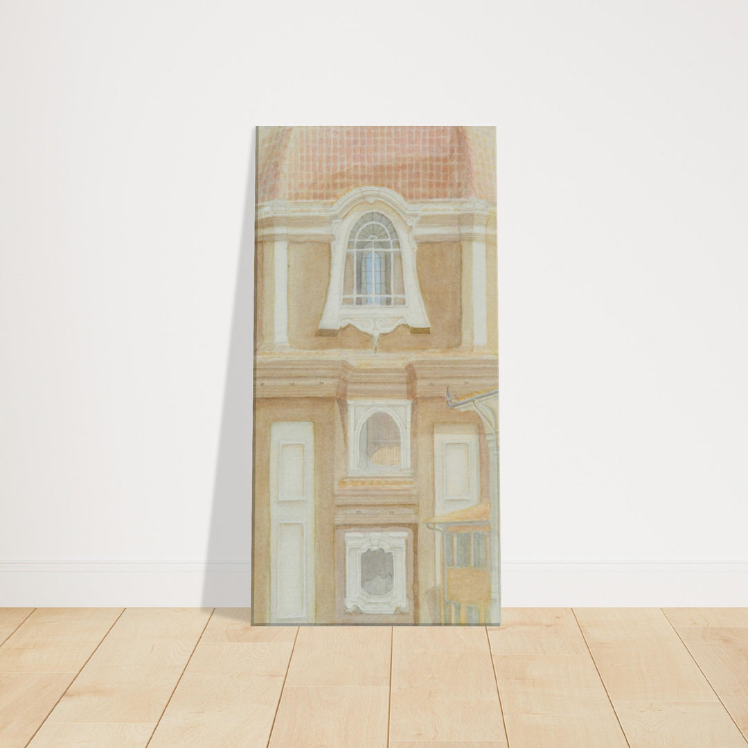 Elegant Architectural Harmony in Watercolor by Veronique Semple - Watercolor portraiture print for home decor