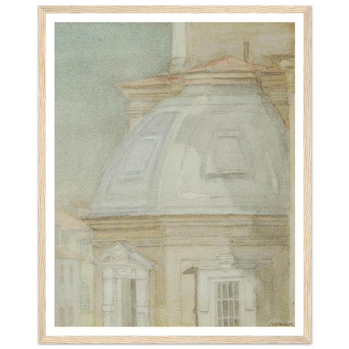 Ethereal Harmony: A Watercolor View of Timeless Architecture by Veronique Semple - Watercolor wall art print