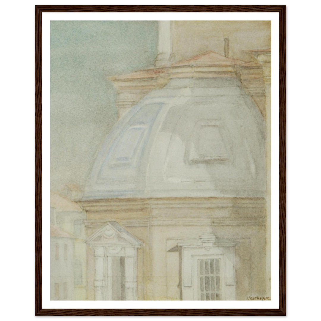 Ethereal Harmony: A Watercolor View of Timeless Architecture by Veronique Semple - Watercolor wall art print