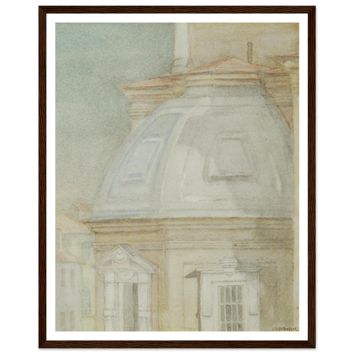Ethereal Harmony: A Watercolor View of Timeless Architecture by Veronique Semple - Watercolor wall art print