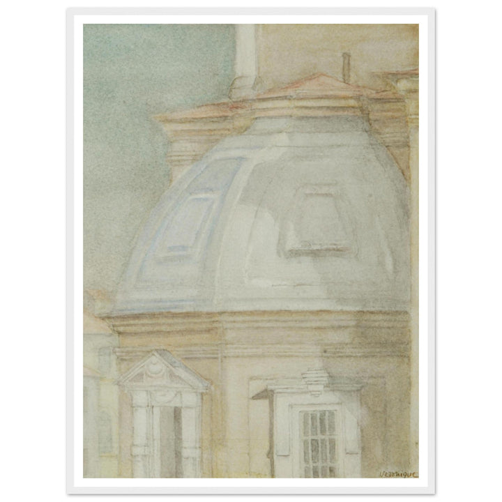 Ethereal Harmony: A Watercolor View of Timeless Architecture by Veronique Semple - Watercolor wall art print