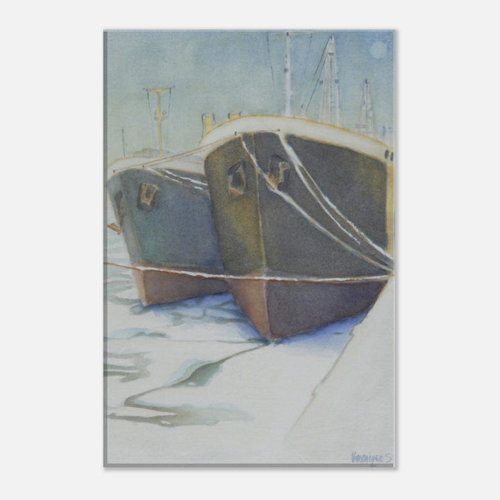 Explore tranquil harbor reflections captured in delicate watercolors, perfect for enhancing your living space with serene beauty.