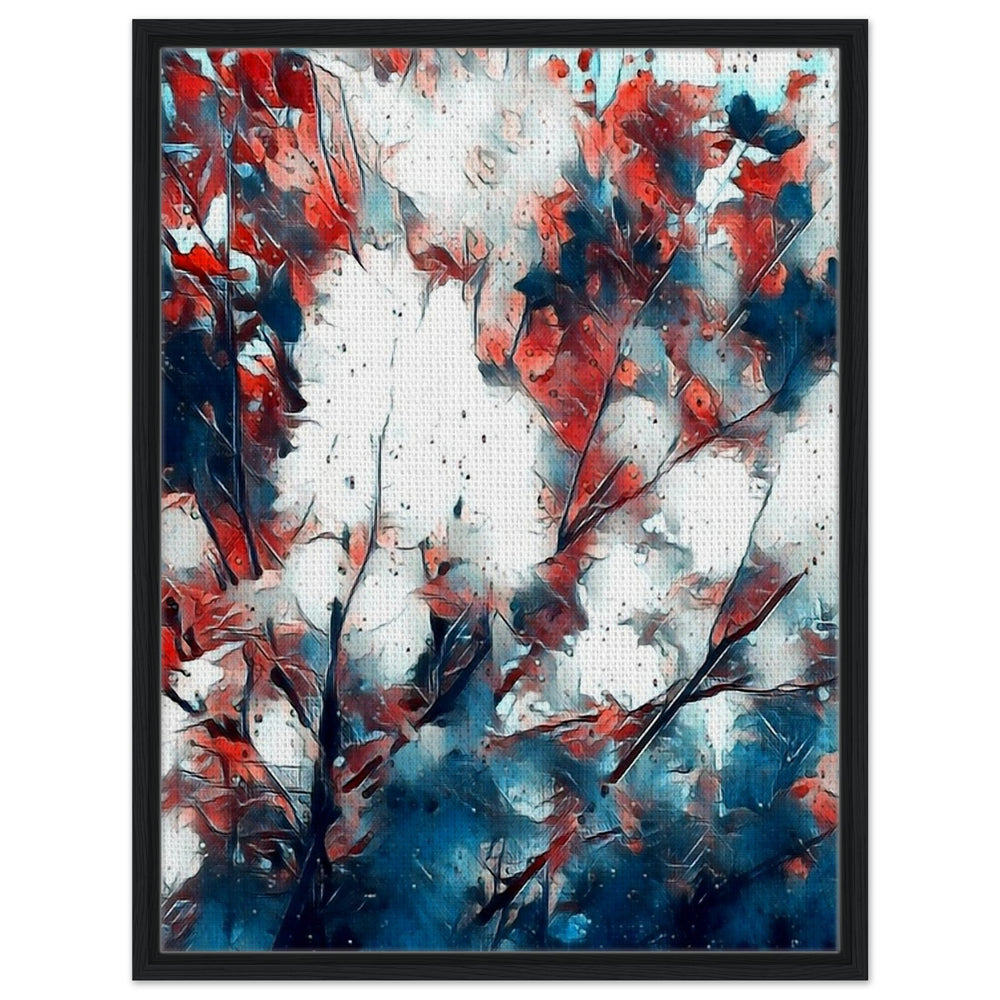 Vibrant Autumn Splendor: Red Trees in Fall by Studio Shefford - Photo Art Composition wall art print