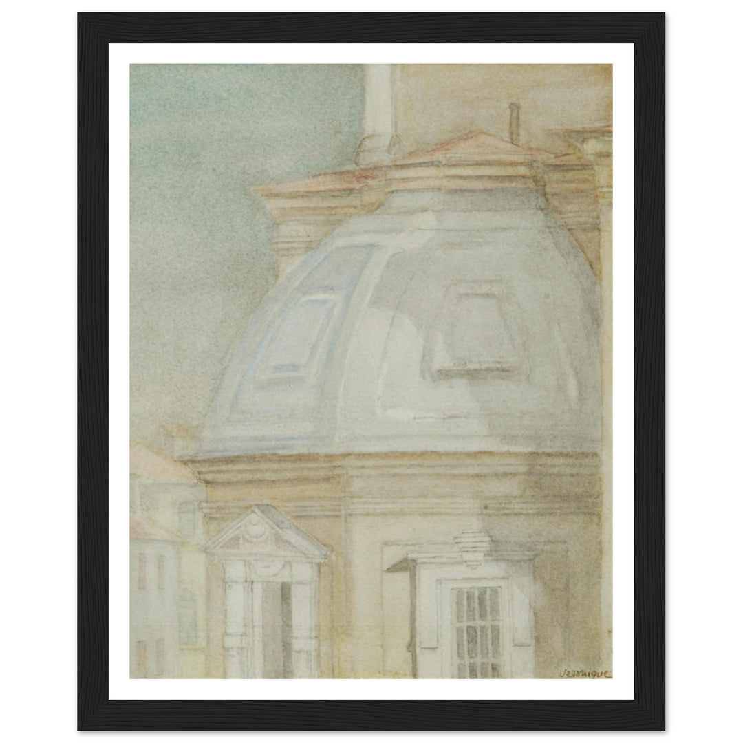 Ethereal Harmony: A Watercolor View of Timeless Architecture by Veronique Semple - Watercolor wall art print