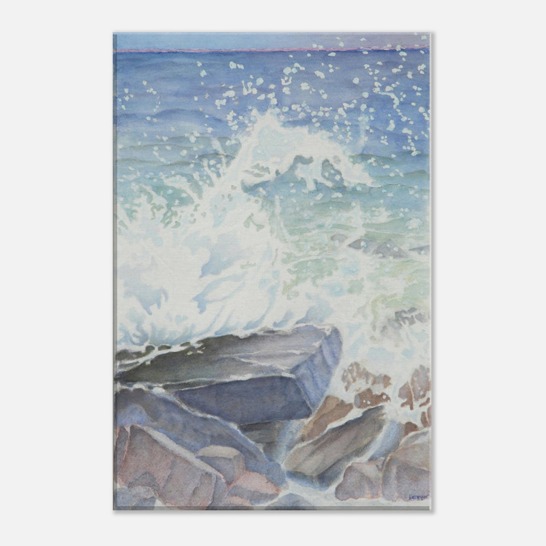 Cascading Waves: An Oceanic Embrace in Watercolor by Veronique Semple - Watercolor abstract print for home decor