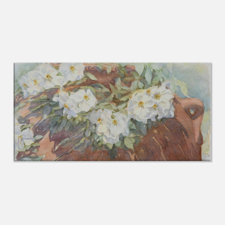 Terracotta Serenity: A Harmonious Display of Handmade Pots by Veronique Semple - Watercolor botanical print for home decor