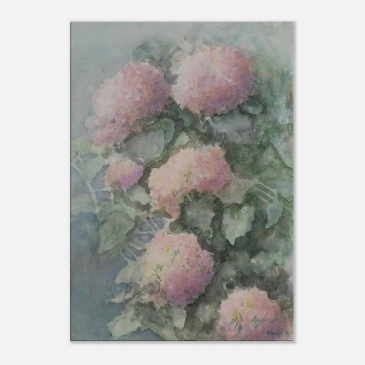 Delicate Blossoms in Soft Watercolor Harmony by Veronique Semple - Watercolor botanical print for home decor