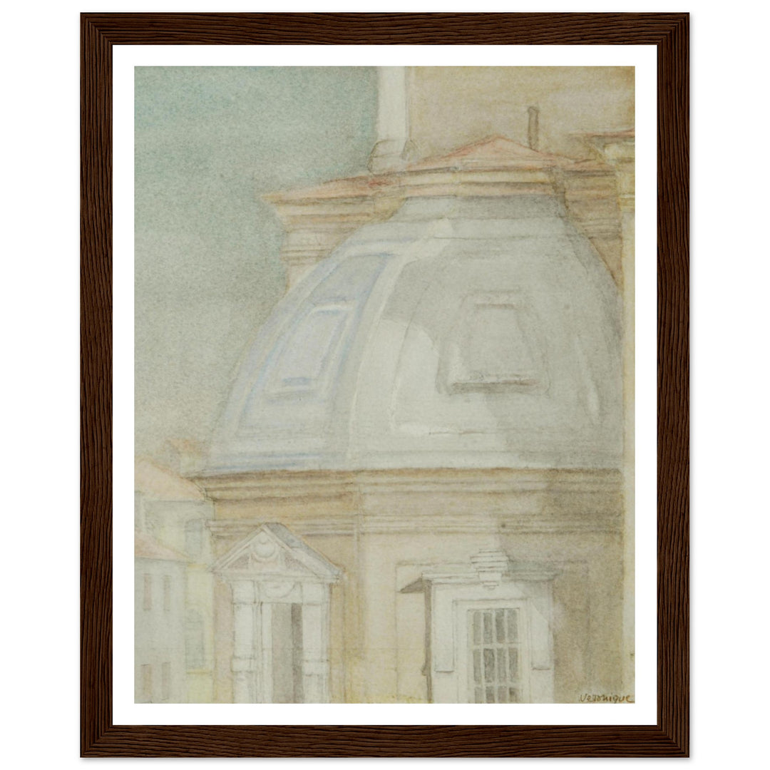 Ethereal Harmony: A Watercolor View of Timeless Architecture by Veronique Semple - Watercolor wall art print