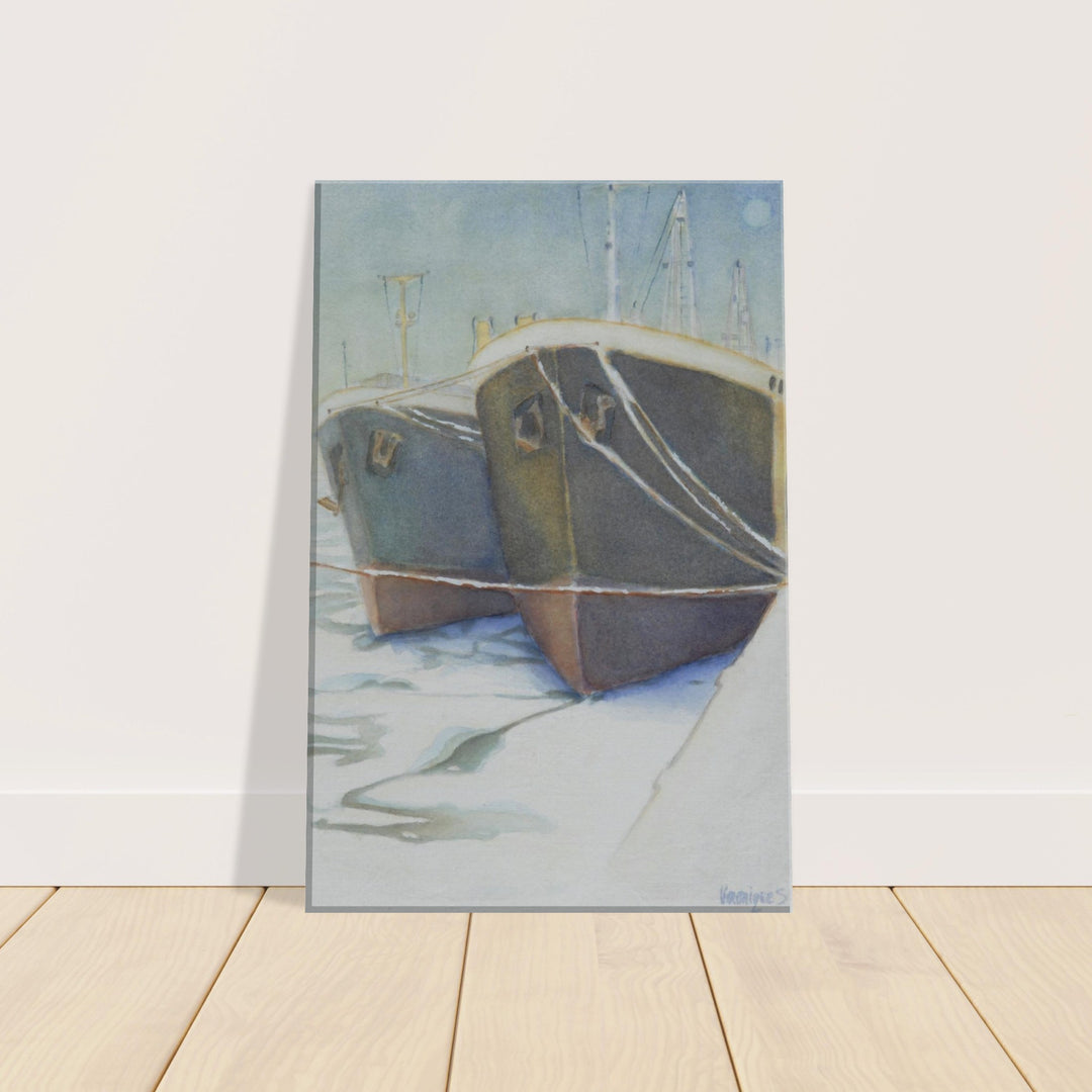 Explore tranquil harbor reflections captured in delicate watercolors, perfect for enhancing your living space with serene beauty.