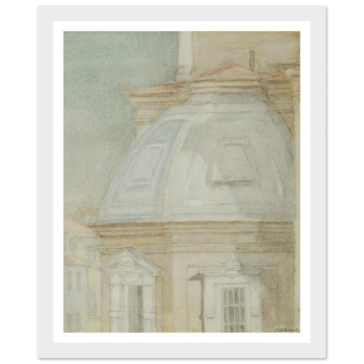Ethereal Harmony: A Watercolor View of Timeless Architecture by Veronique Semple - Watercolor wall art print