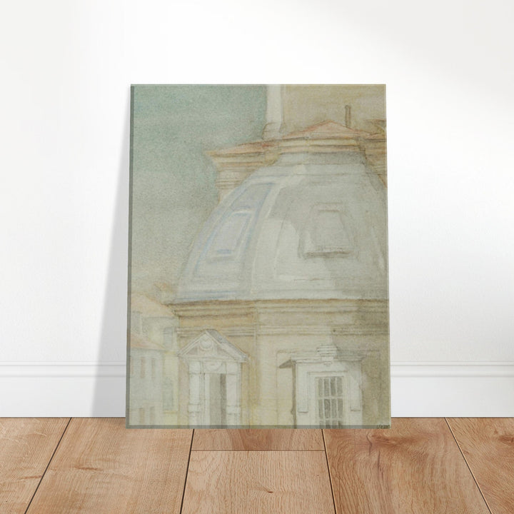 Ethereal Harmony: A Watercolor View of Timeless Architecture by Veronique Semple - Watercolor landscape print for home decor