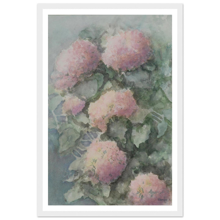 Delicate Blossoms in Soft Watercolor Harmony by Veronique Semple - Watercolor botanical nature print for home decor