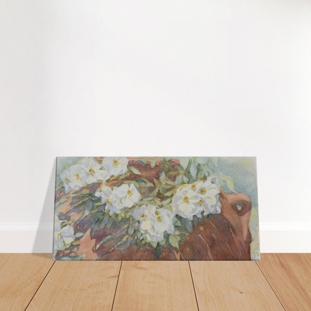 Terracotta Serenity: A Harmonious Display of Handmade Pots by Veronique Semple - Watercolor botanical print for home decor