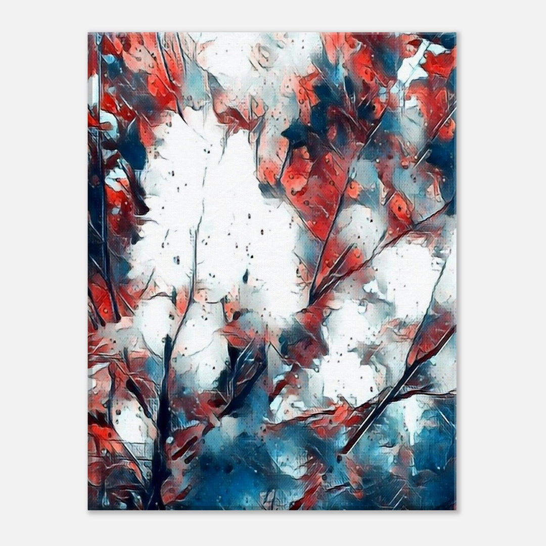 Vibrant Autumn Splendor: Red Trees in Fall by Studio Shefford - Photo Art Composition wall art print