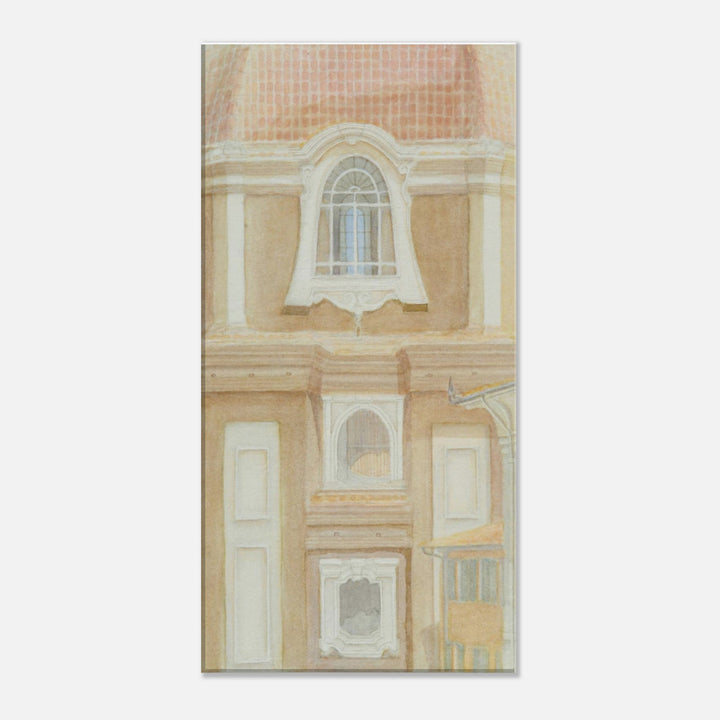 Elegant Architectural Harmony in Watercolor by Veronique Semple - Watercolor portraiture print for home decor