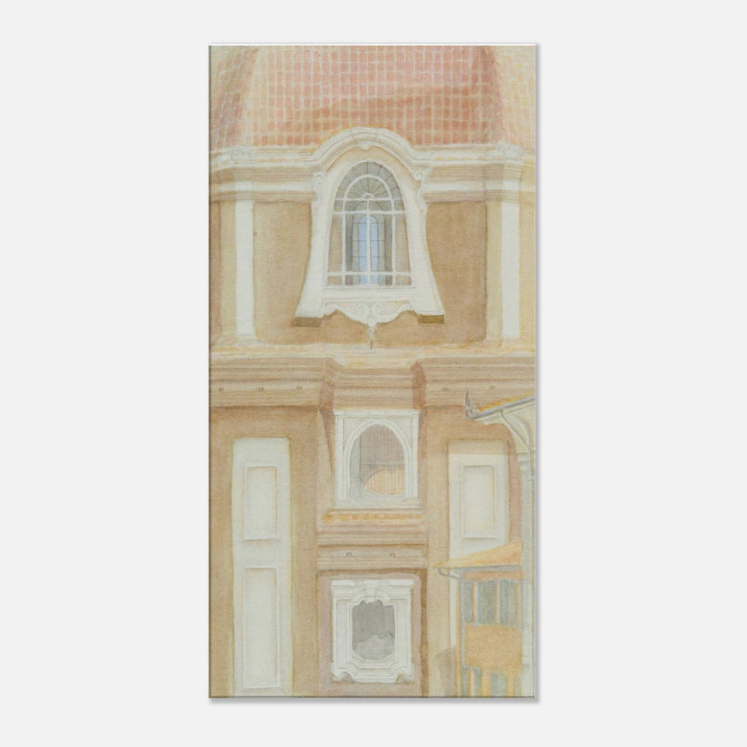 Elegant Architectural Harmony in Watercolor by Veronique Semple - Watercolor portraiture print for home decor
