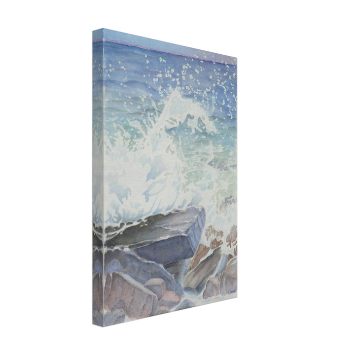 Cascading Waves: An Oceanic Embrace in Watercolor by Veronique Semple - Watercolor abstract print for home decor