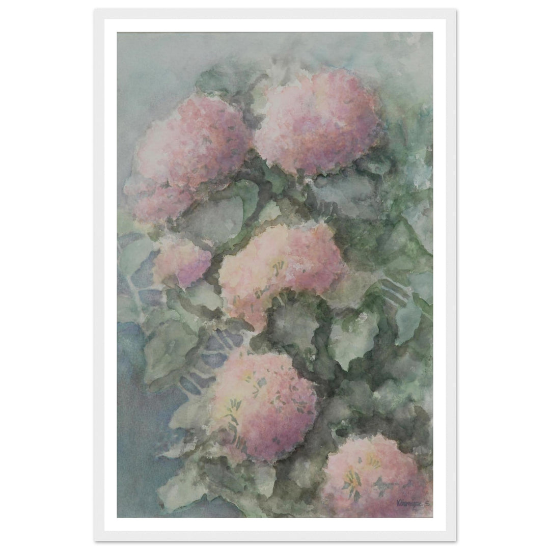 Delicate Blossoms in Soft Watercolor Harmony by Veronique Semple - Watercolor botanical nature print for home decor