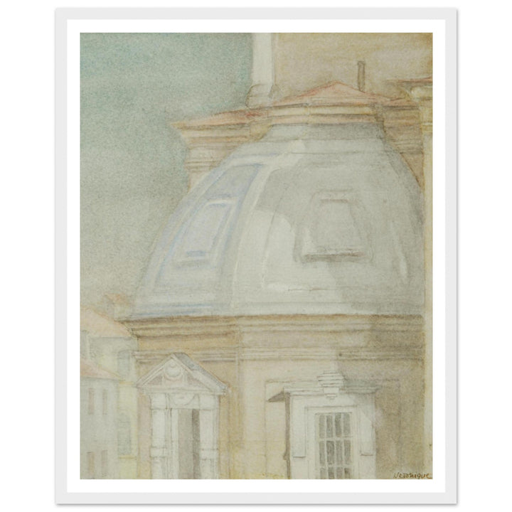 Ethereal Harmony: A Watercolor View of Timeless Architecture by Veronique Semple - Watercolor wall art print