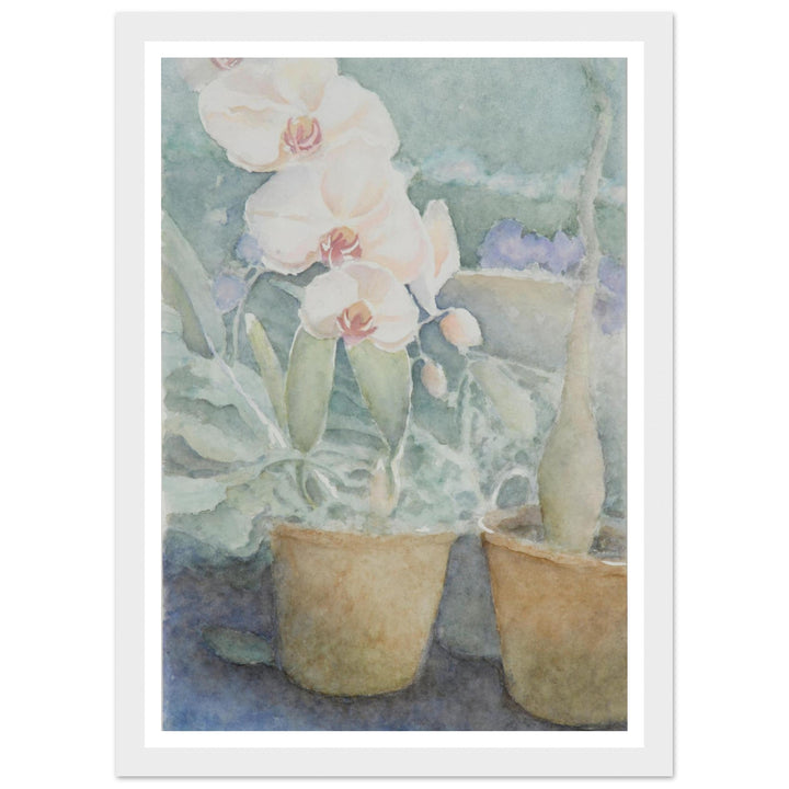 Whispers of Orchids: A Delicate Floral Watercolor by Veronique Semple - Watercolor botanical nature print for home decor