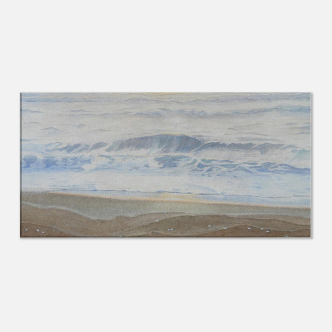"February" Serene Coastal Watercolor Art Print - Canvas
