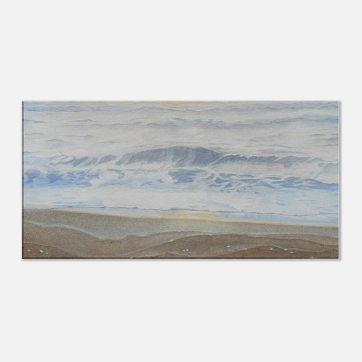 "February" Serene Coastal Watercolor Art Print - Canvas

