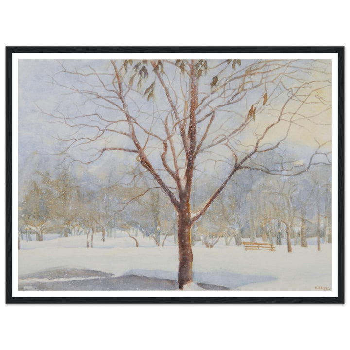 "The Silence of the Snow" Peaceful Winter Landscape Watercolor by Veronique Semple - Watercolor wall art print