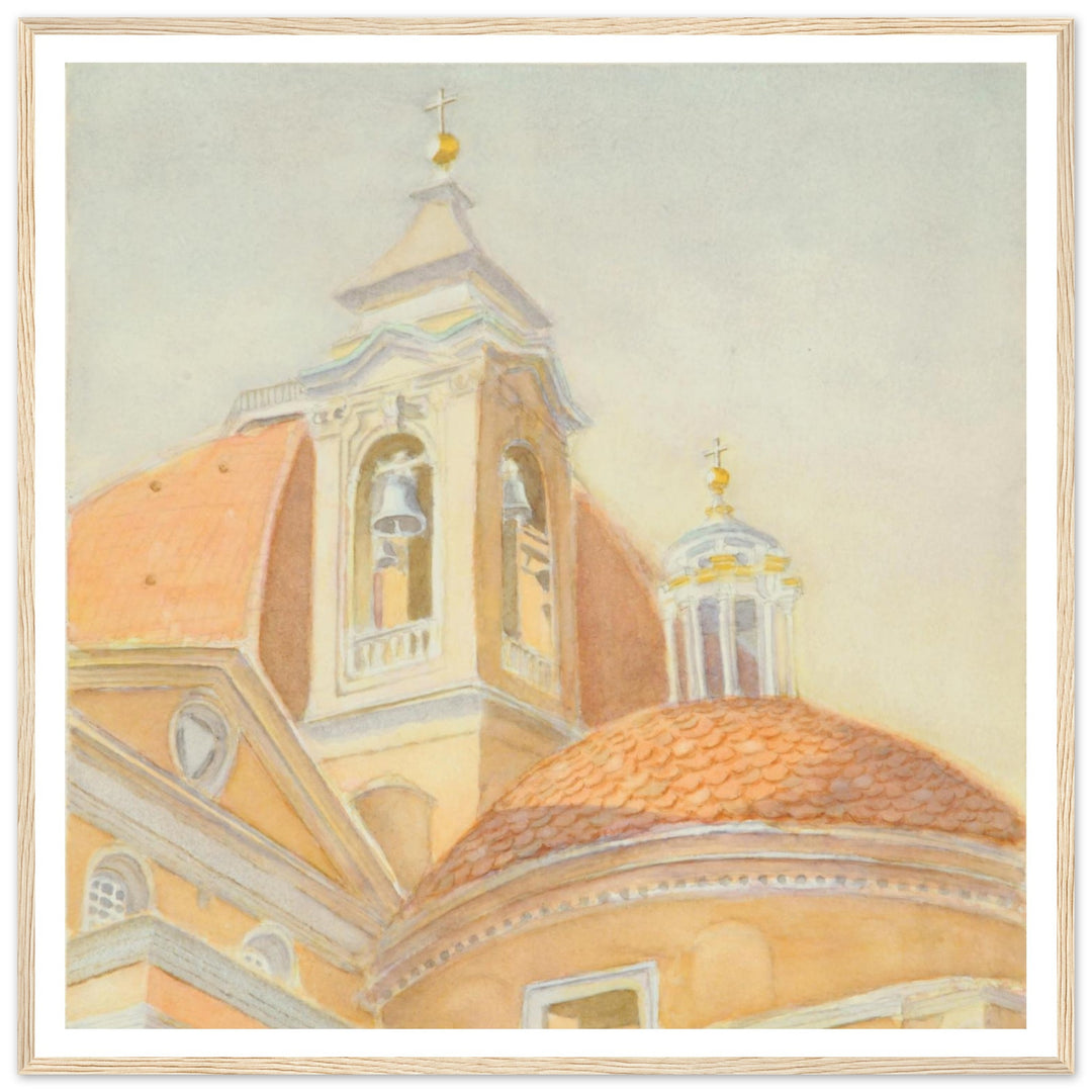 Bell Tower of San Lorenzo Majestic Tuscan Watercolor Art Print by Veronique Semple - Watercolor wall art print