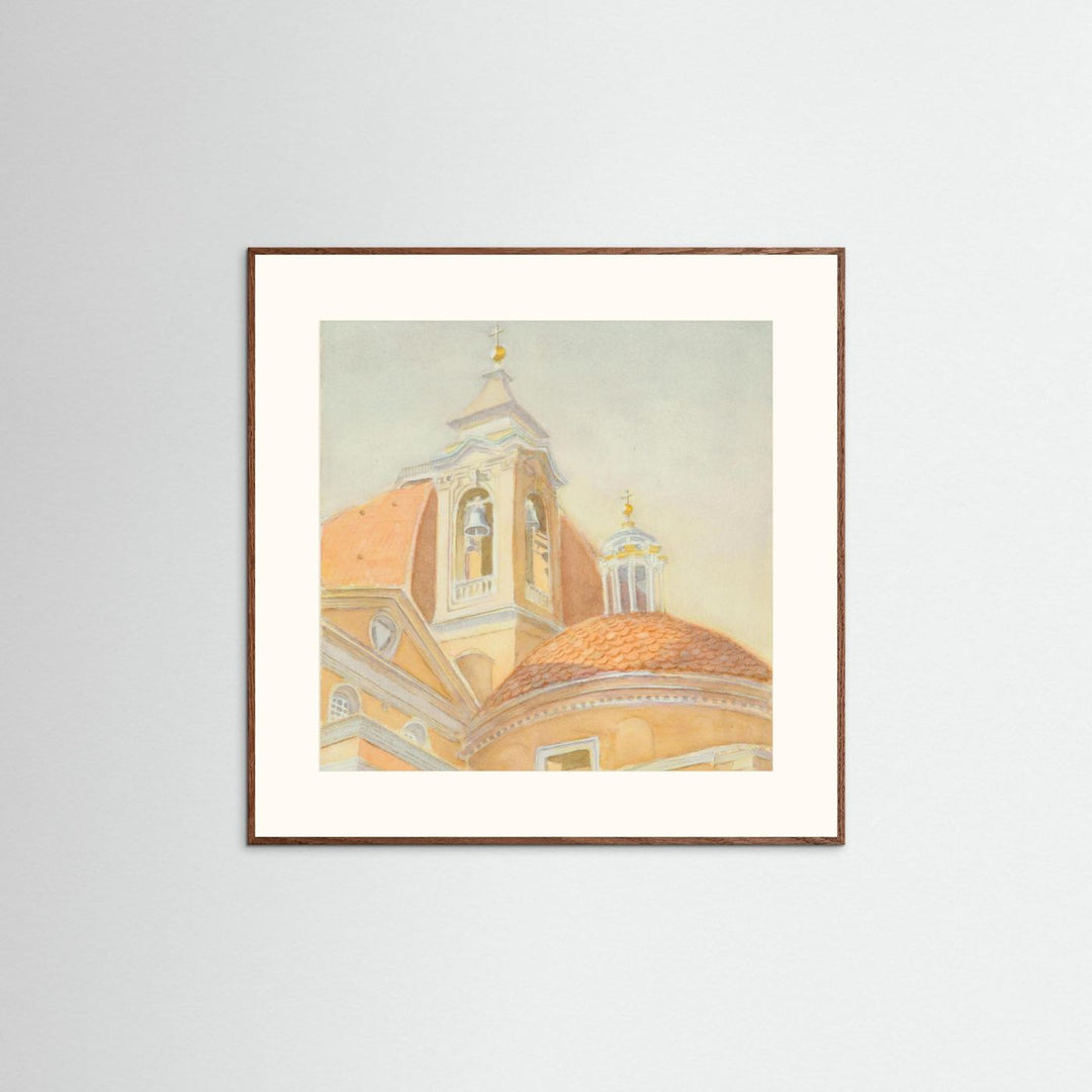 "Bell Tower of San Lorenzo" Majestic Tuscan Watercolor - Art Print Custom Framed Options