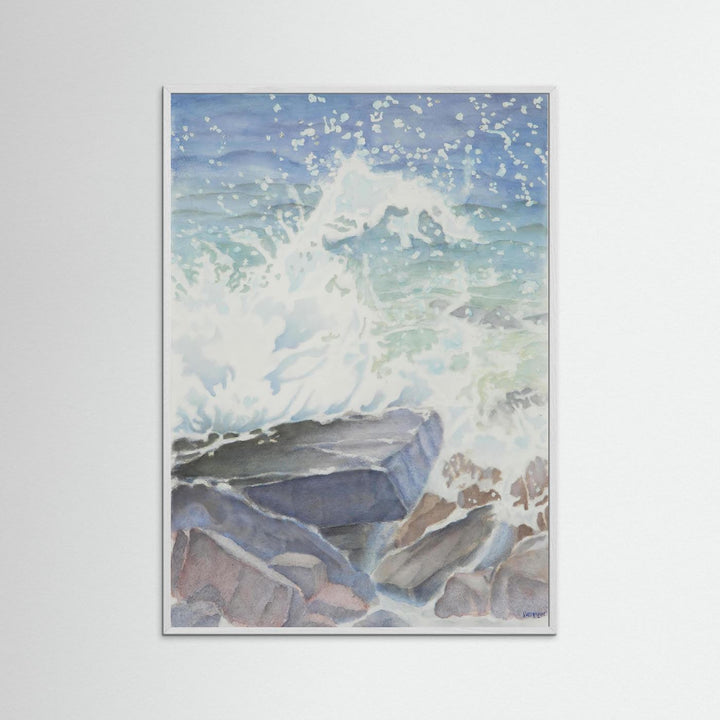 "Euphoria" Blissful Cascading Waves Oceanic Watercolor - Art Print Custom Framed Options