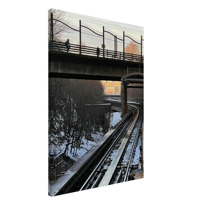 Urban Journey on Vancouver Train Tracks by Andrew Semple - Photography landscape photography print for home decor